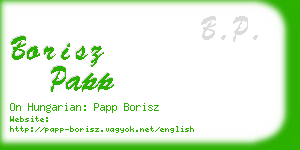 borisz papp business card